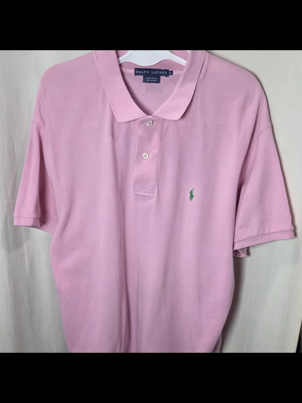 Ralph Lauren Light Pink Polo with Green Pony XL